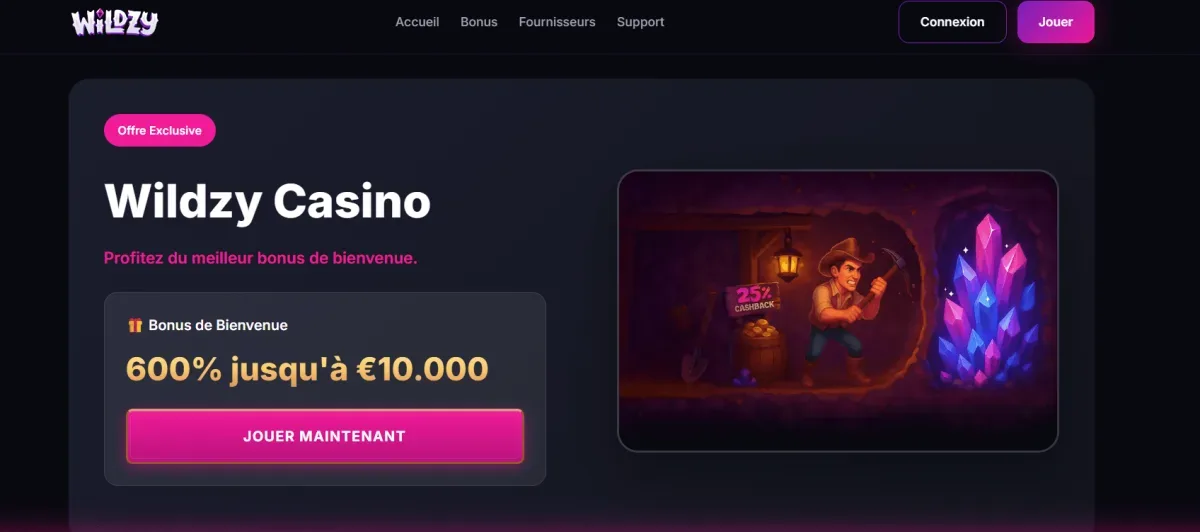 Wildzy casino screenshot